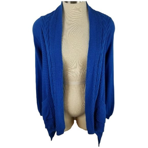 Melissa Paige Womens Size‎ Small Blue Open Front Knit Sweater Cardigan